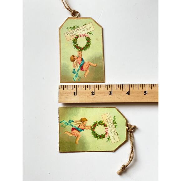 Victorian Cherub Vintage metal Hanging Postcards
2.5”x4” set of 4 - Picture 2 of 2